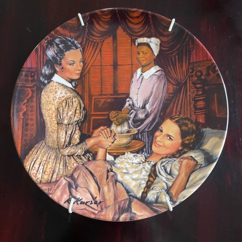 Vintage Gone With The Wind Melanie Gives Birth Collectible Plate 9”